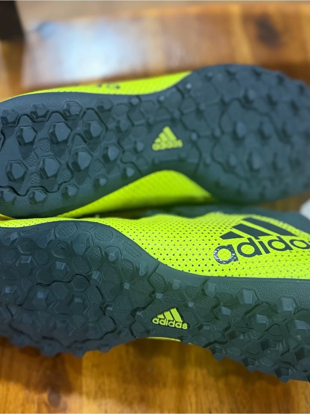 adidas Men’s Neon Yellow and Black Techfit Turf Soccer Shoes